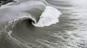 Mujer observa el posible tsunami que llegaría a Japón