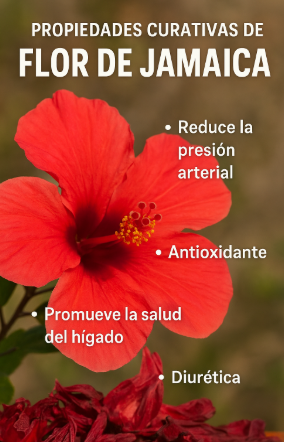 cuáles son las propiedades curativas de la flor de jamaica