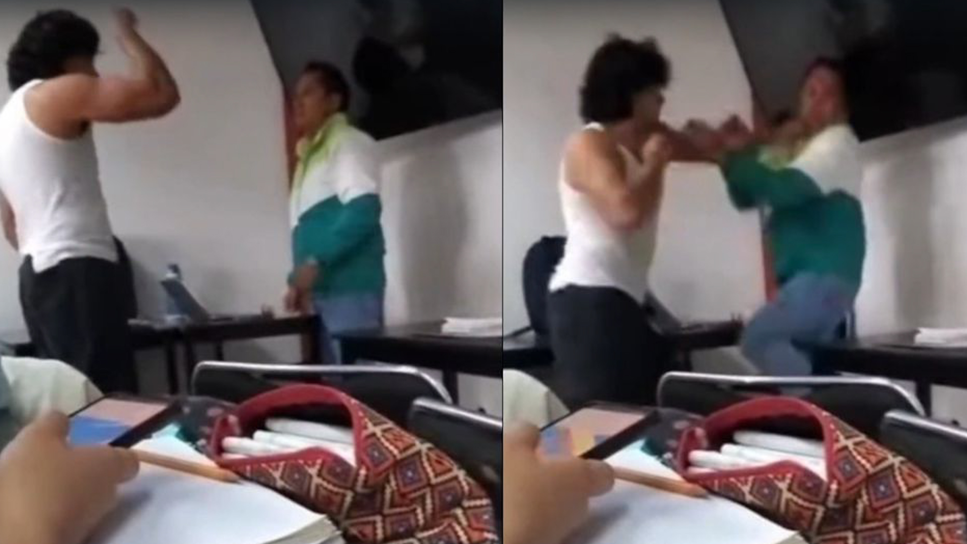 La agresión en la Universidad Politécnica de Tulancingo fue captada en un video, pues los testigos se impactaron al ver la reacción del joven.