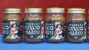 frascos de café de la marca puebla cinco de mayo
