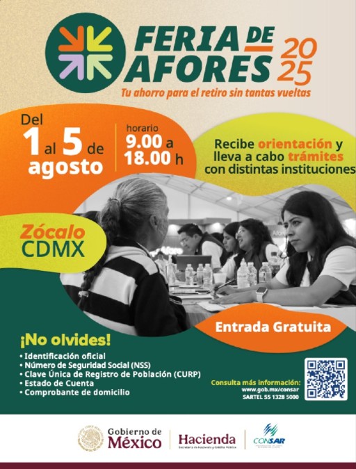 La Feria de Afores fomenta el acceso directo a información confiable y protege el patrimonio de las personas trabajadoras. La Feria de Afores fomenta el acceso directo a información confiable y protege el patrimonio de las personas trabajadoras.
