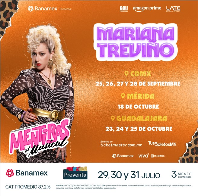 Mentiras El-Musical Guadalajara con-Mariana Treviño: fecha-y precios