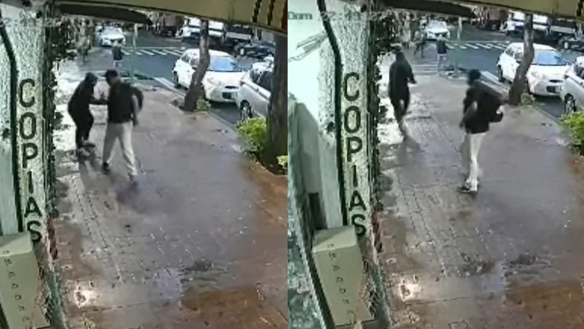 Sujeto quedó grabado por cámaras de seguridad cuando pinchó a un hombre que caminaba por calles de la colonia Tacuba