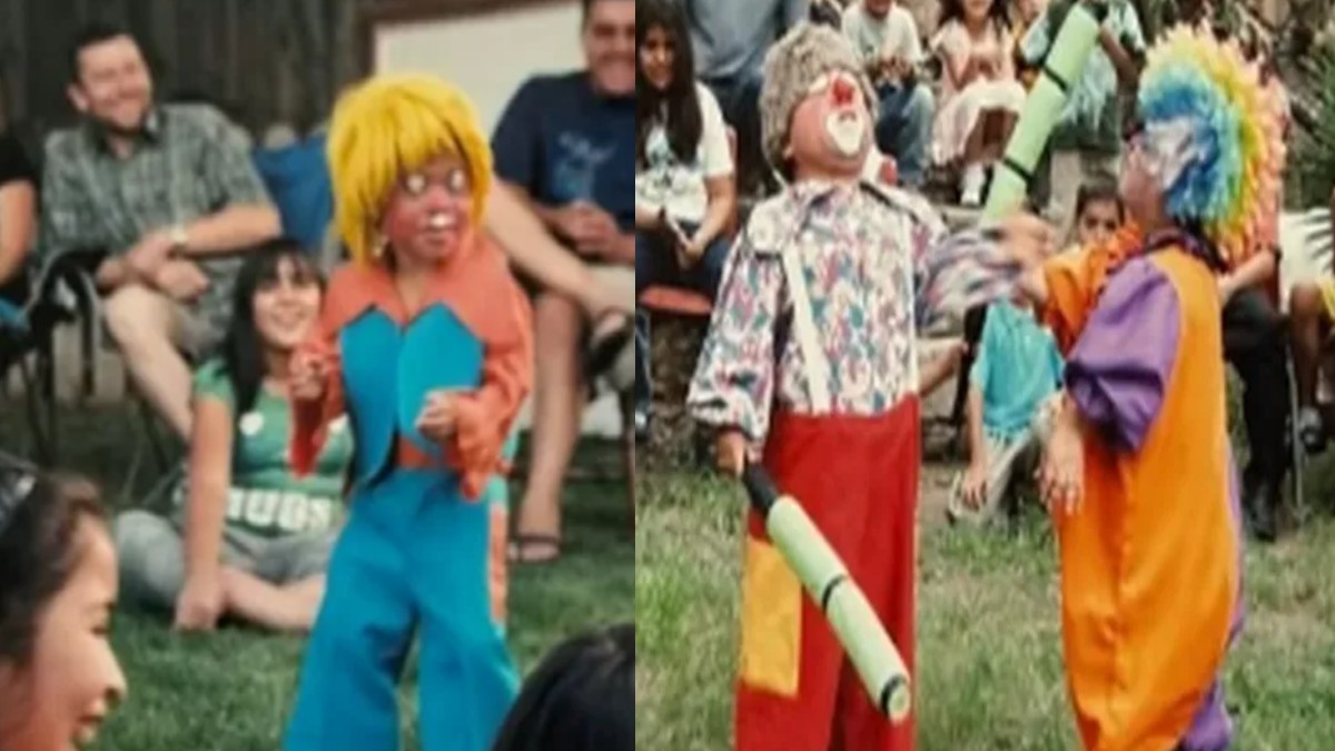 Abelito trabajando como payasito cuando era niño