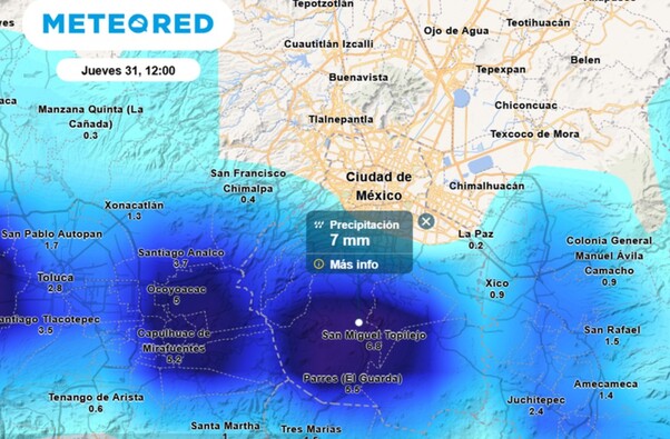 Clima para la Ciudad de México el jueves 31 de julio del 2025. Clima para la Ciudad de México el jueves 31 de julio del 2025.