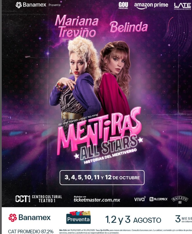 Belinda se presentará en 'Mentiras: El Musical All Stars' Belinda se presentará en 'Mentiras: El Musical All Stars'