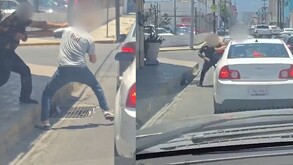 Los hombres se pelearon en plena calle transitada
