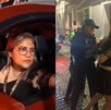 una mujer en un auto y arrestada una mujer en un auto y arrestada