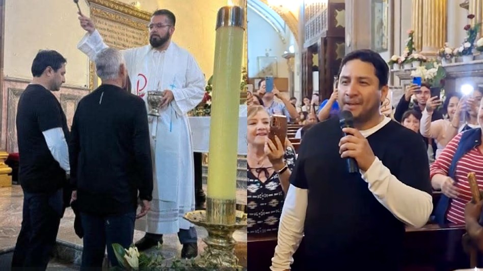 Julión arribó a pie al templo con el propósito de cumplir una promesa religiosa. Sin escoltas ni