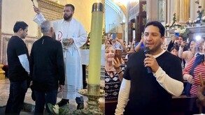 Julión arribó a pie al templo con el propósito de cumplir una promesa religiosa. Sin escoltas ni
