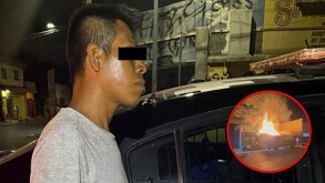 El hombre fue detenido unos metros adelante del lugar de los hechos