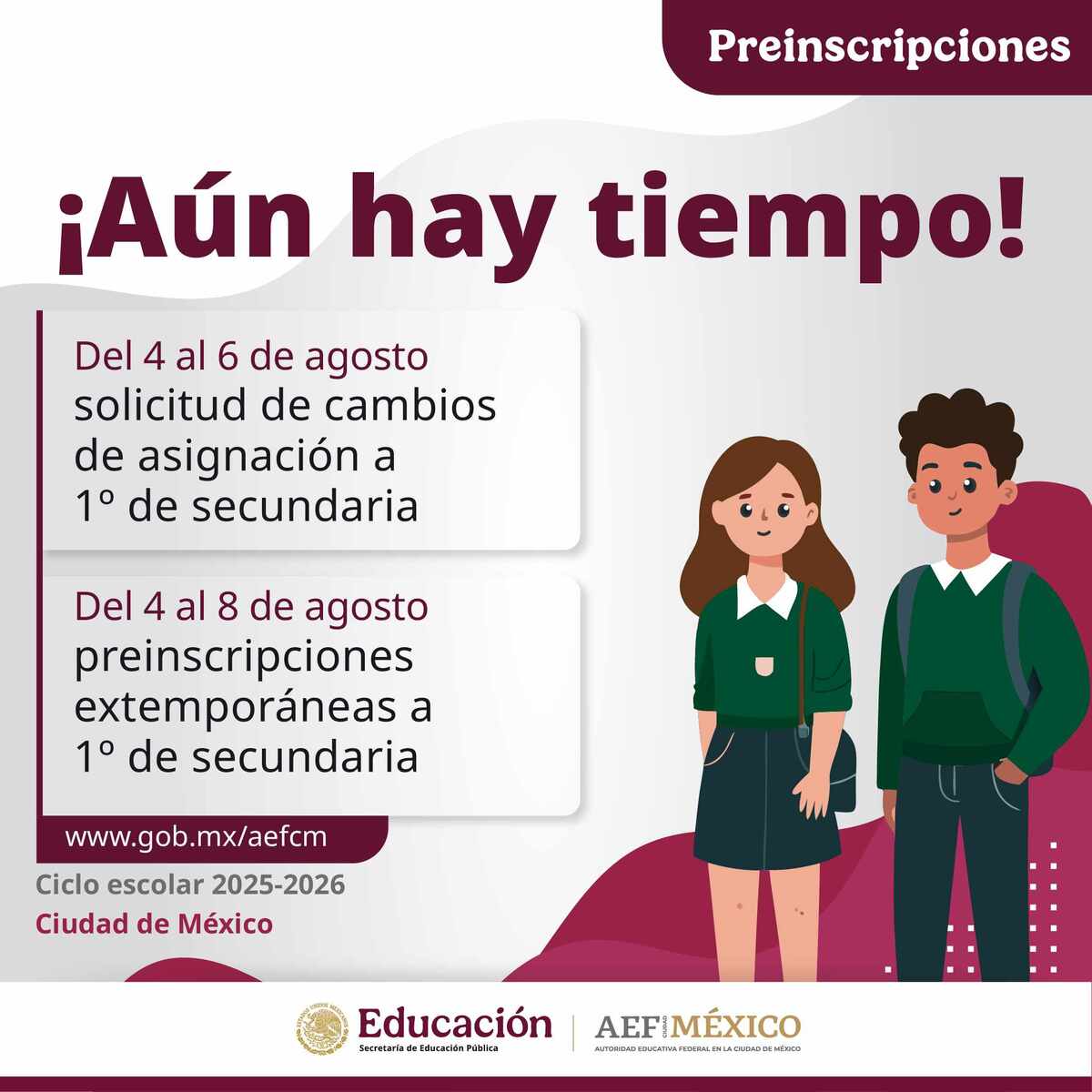 Los alumnos de secundaria pueden elegir otro plantel escolar, en caso de no estar conformes con el asignado Los alumnos de secundaria pueden elegir otro plantel escolar, en caso de no estar conformes con el asignado