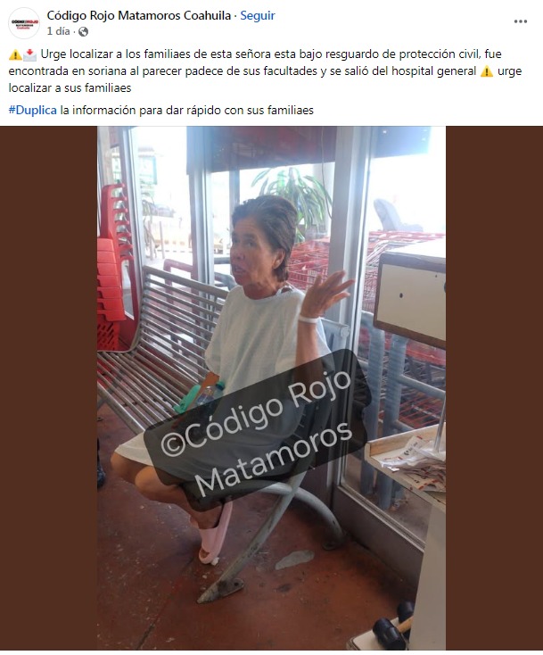 Luego de que este 5 de agosto se reportara una mujer caminando sola en Matamoros con una bata de hospital, dan a conocer más detalles sobre ella.