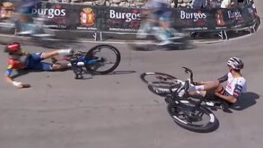 Isaac del Toro se quedó sin posibilidades de pelear por el liderato en la primera etapa de la Vuelta a Burgos 2025 debido a su accidente.