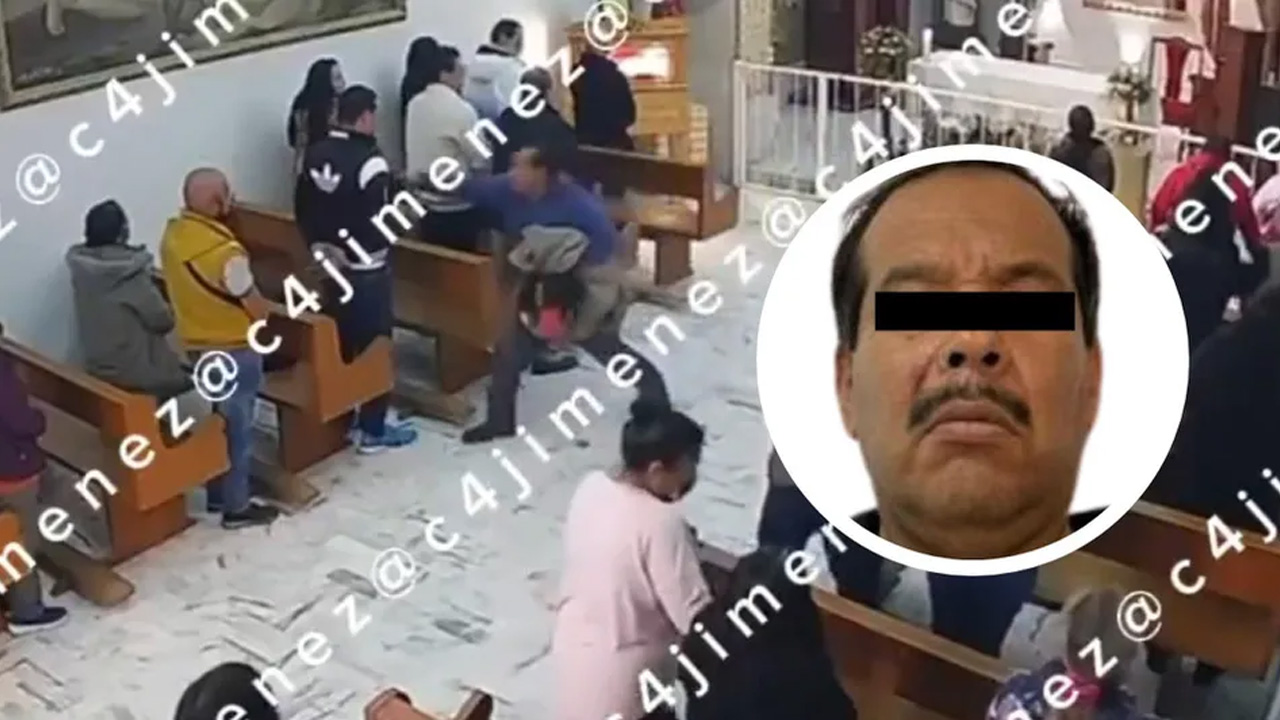 Marco Antonio 'N', de 52 años, atacó con un cuchillo a otro creyente sin motivo aparente durante una misa en La Paz, Edomex.
