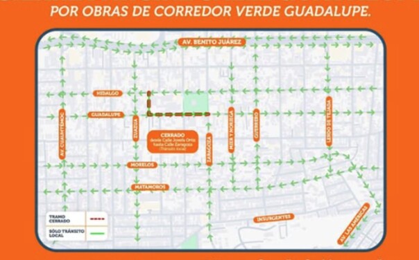 Cierres viales en Guadalupe, Nuevo León