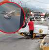 Un aparatoso accidente que terminó en la volcadura de un taxi en Santa Catarina, Nuevo León fue captado por cámaras de seguridad.