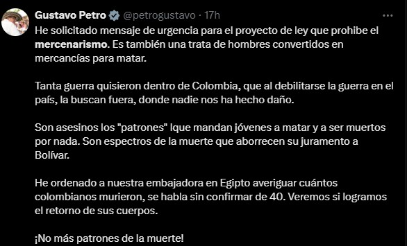 Ataque colombiano en Sudán