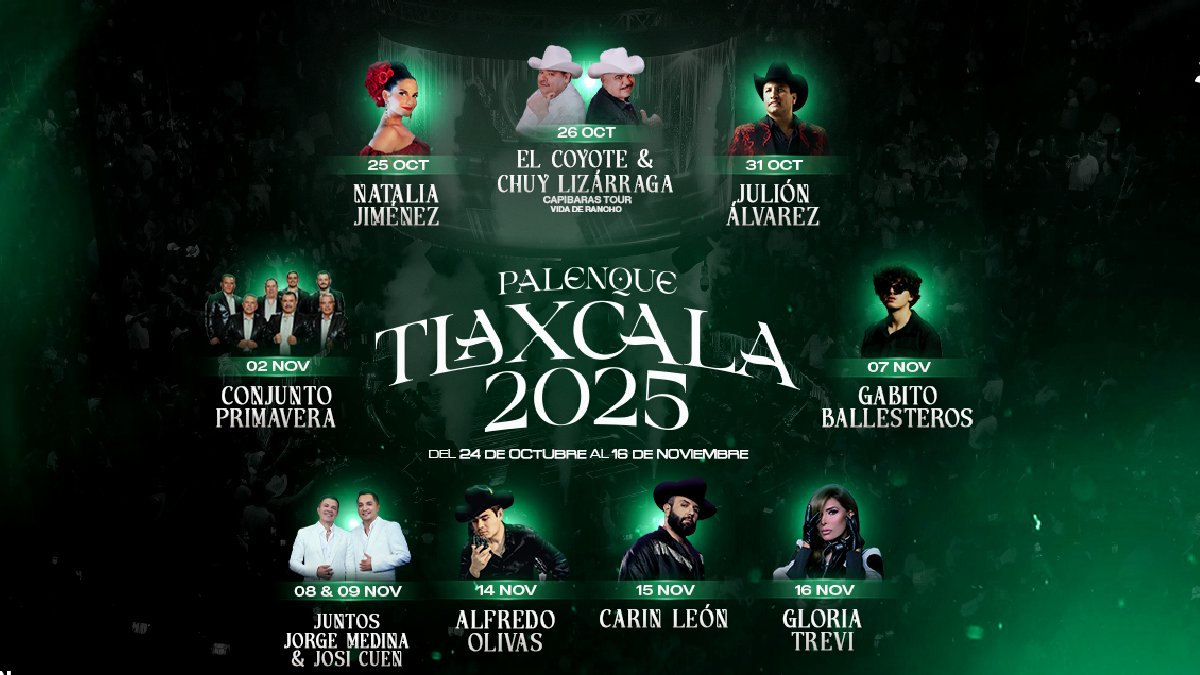 cartel de artistas del palenque de la feria de tlaxcala 2025