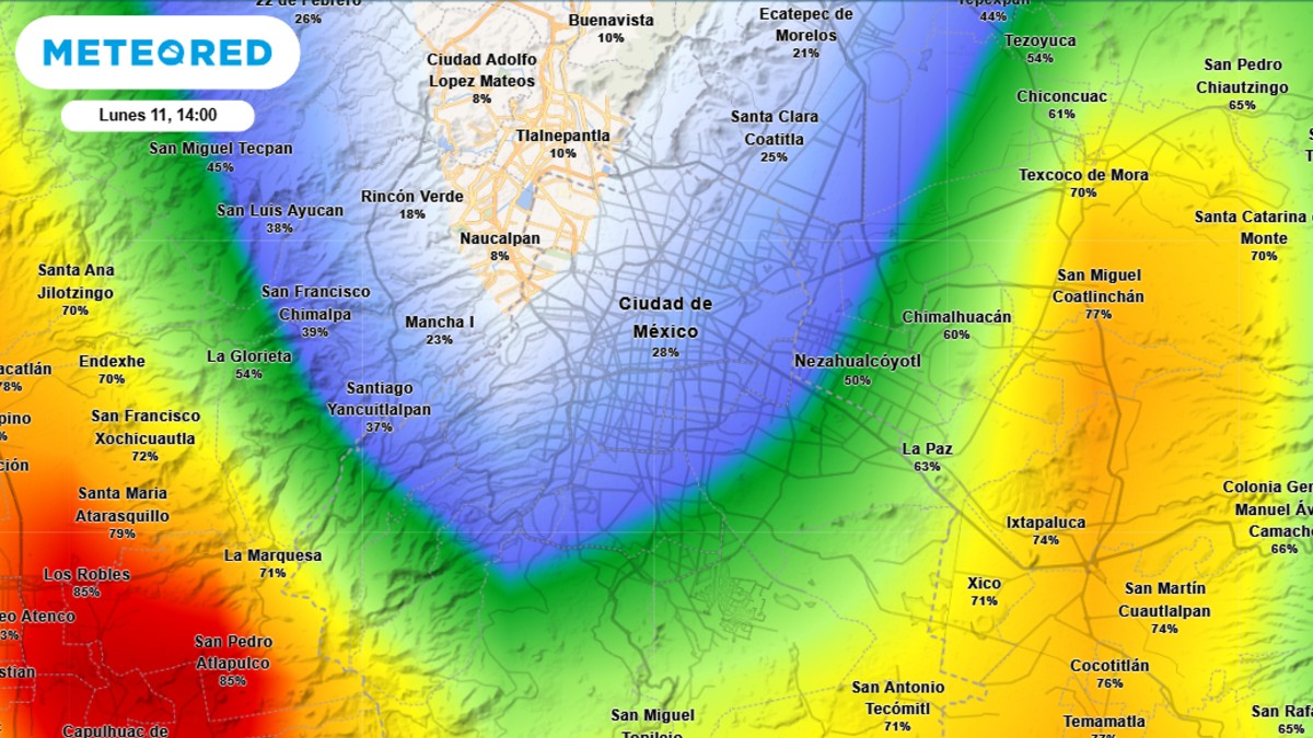 Probabilidad de lluvia en CdMx 11 de agosto