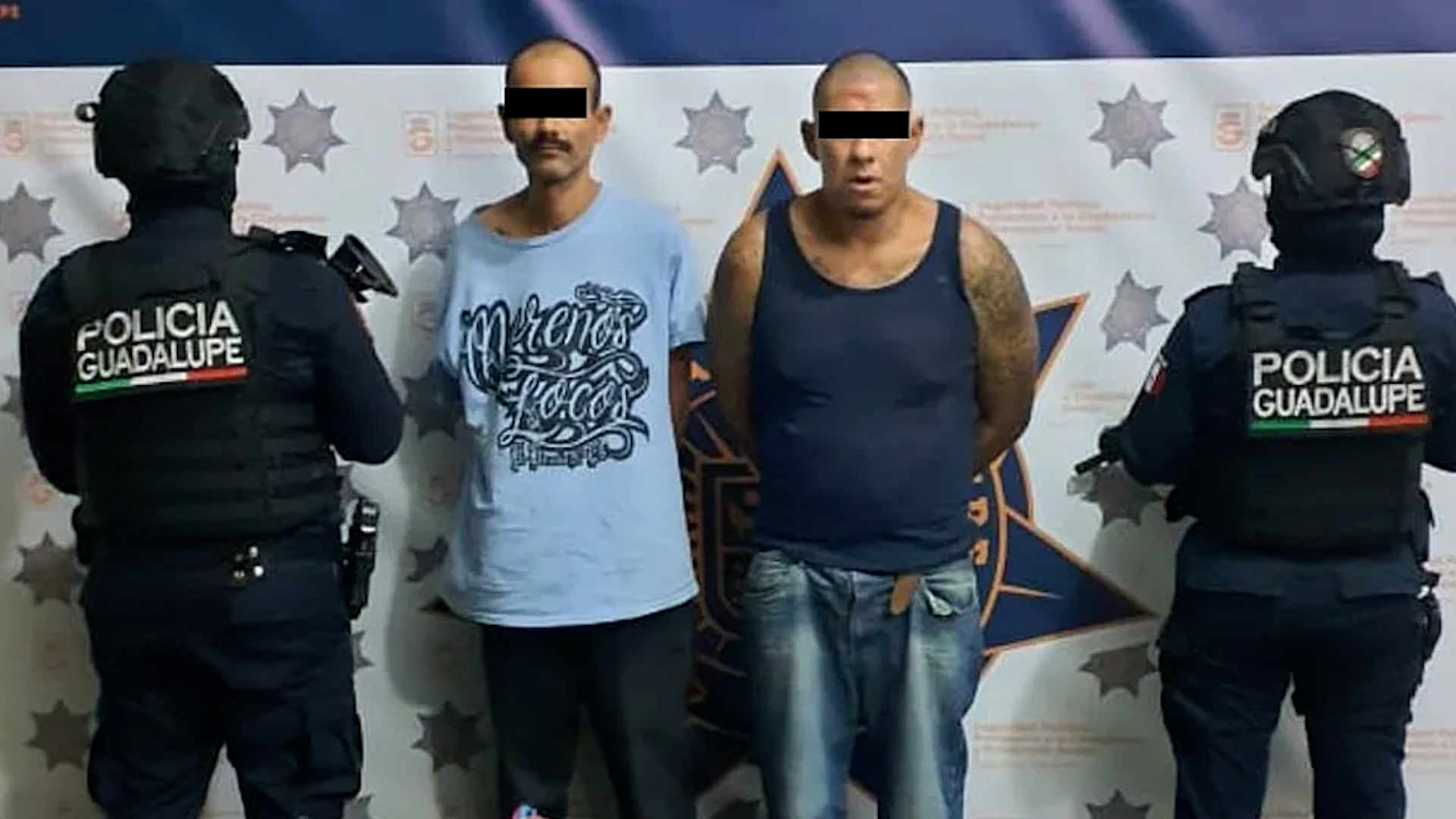 Los presuntos delincuentes fueron detenidos en calles de la colonia Tierra Propia en Guadalupe.