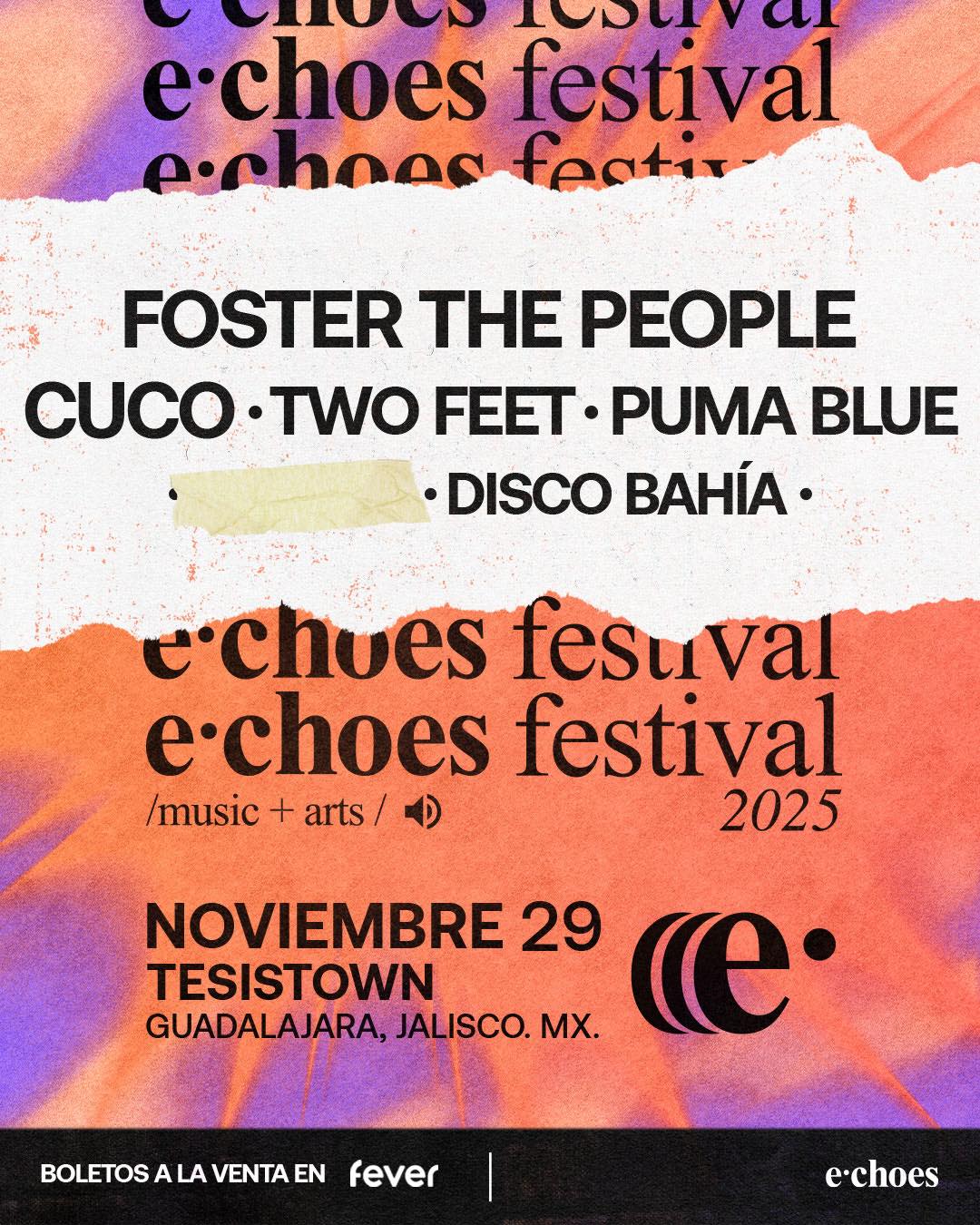 Echoes Festival en Guadalajara reunirá a talentos internacionales y un artista sorpresa aún no revelado. Descubre aquí fecha, precios y la cartelera completa. Echoes Festival en Guadalajara reunirá a talentos internacionales y un artista sorpresa aún no revelado. Descubre aquí fecha, precios y la cartelera completa.