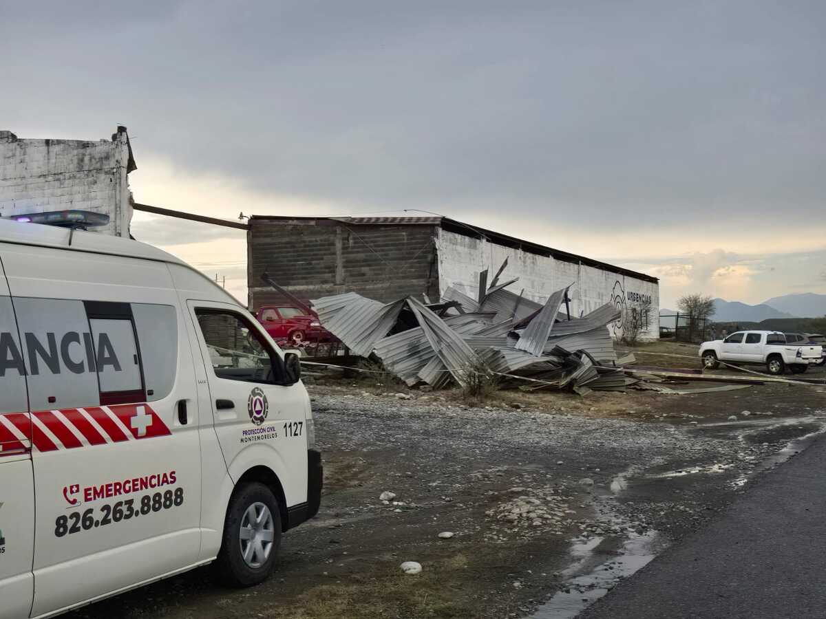 Colapsa bodega en Montemorelos, Nuevo León, tras tromba