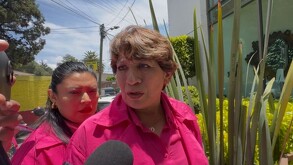 La gobernador se presentó en Chalco para presentar un centro para mujeres, donde habló sobre la muerte de los dos menores
