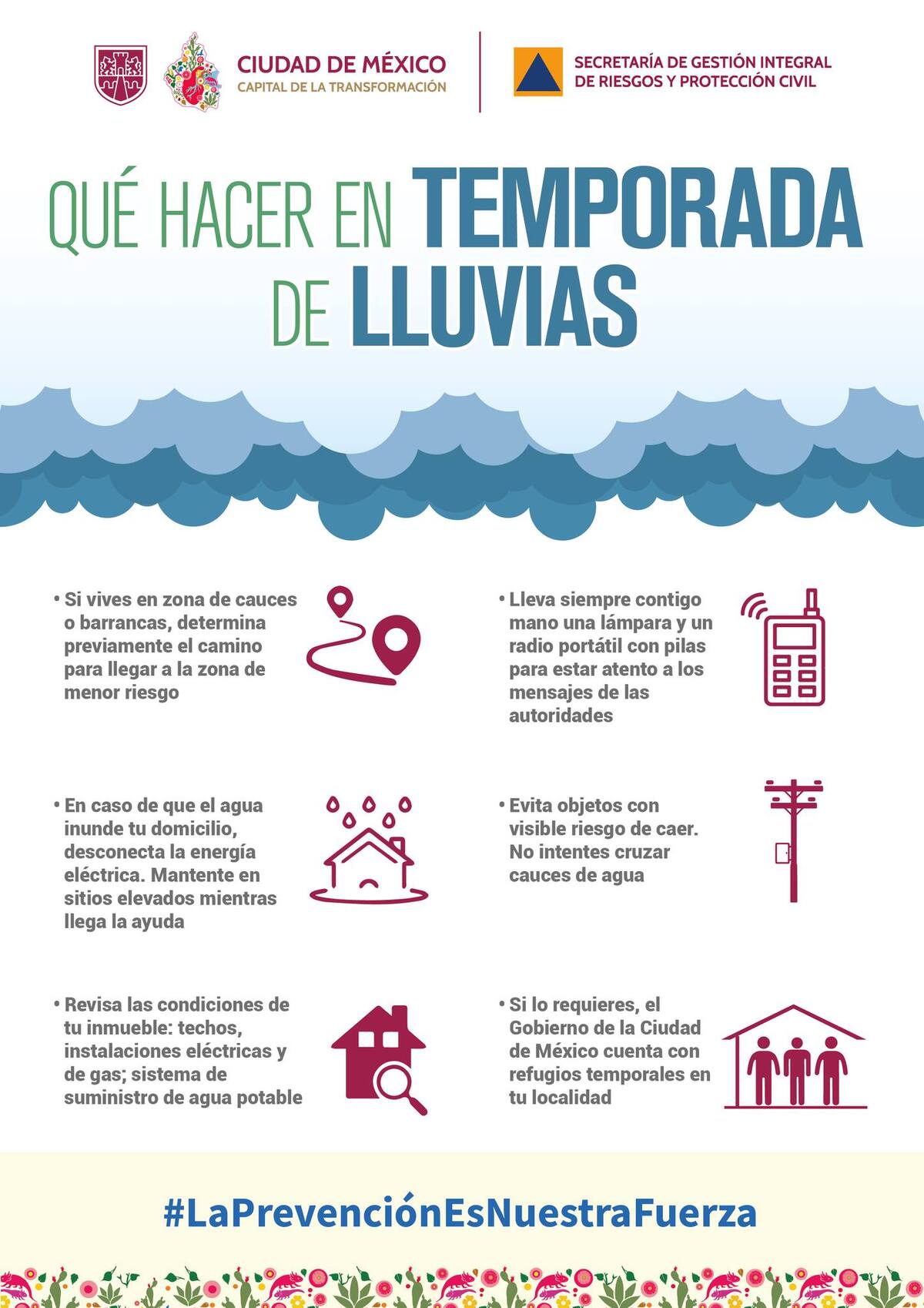 SGIRPC emite recomendaciones durante la temporada de lluvias