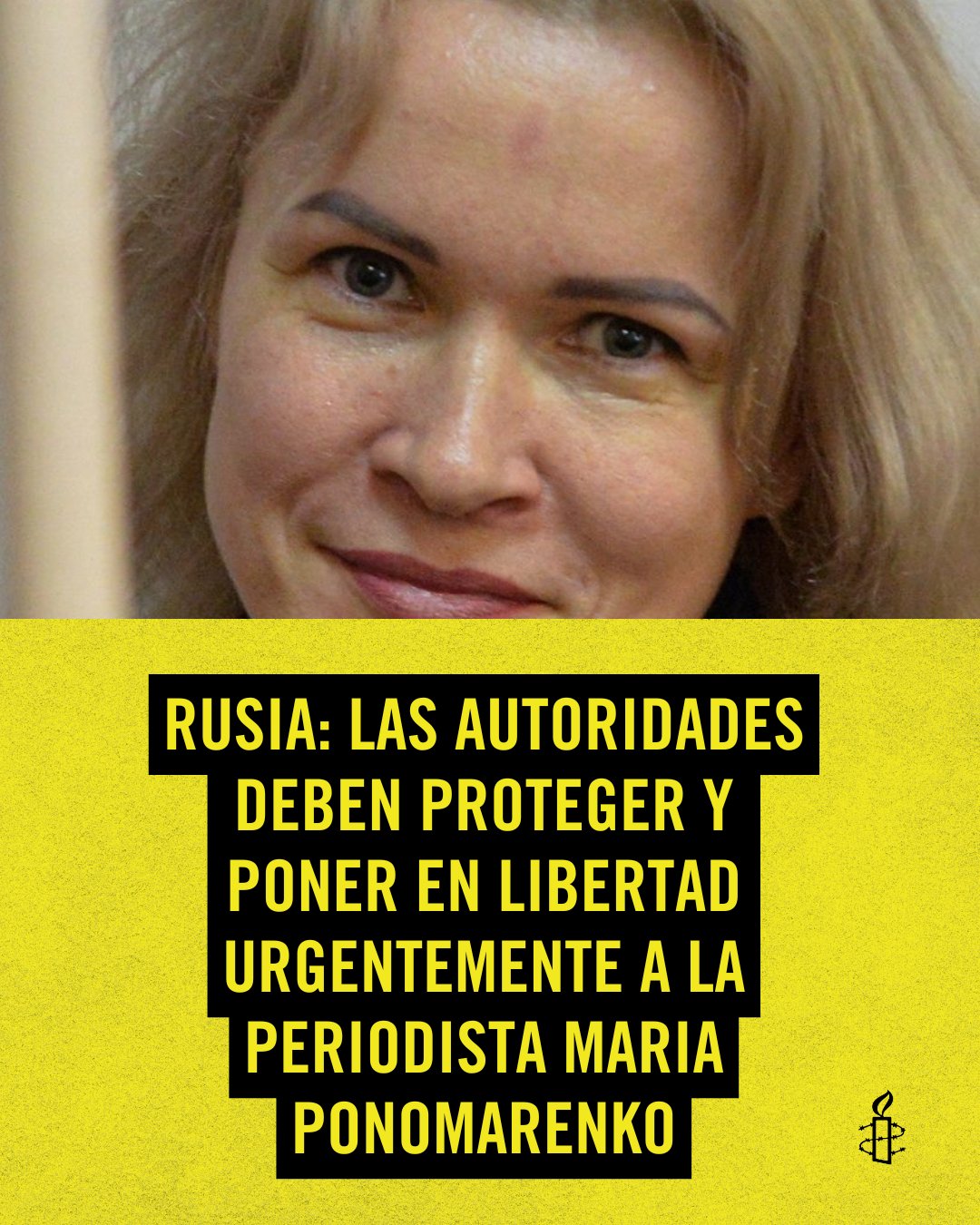 Imagen Amnistía México sobre periodista encarcelada en Rusia