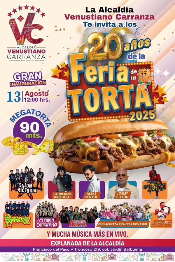 Cartelera Feria de la Torta 2025 Cartelera Feria de la Torta 2025