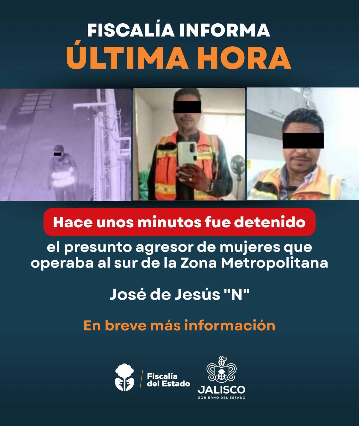 La Fiscalía informó sobre la captura del presunto responsable, señalado de agredir mujeres