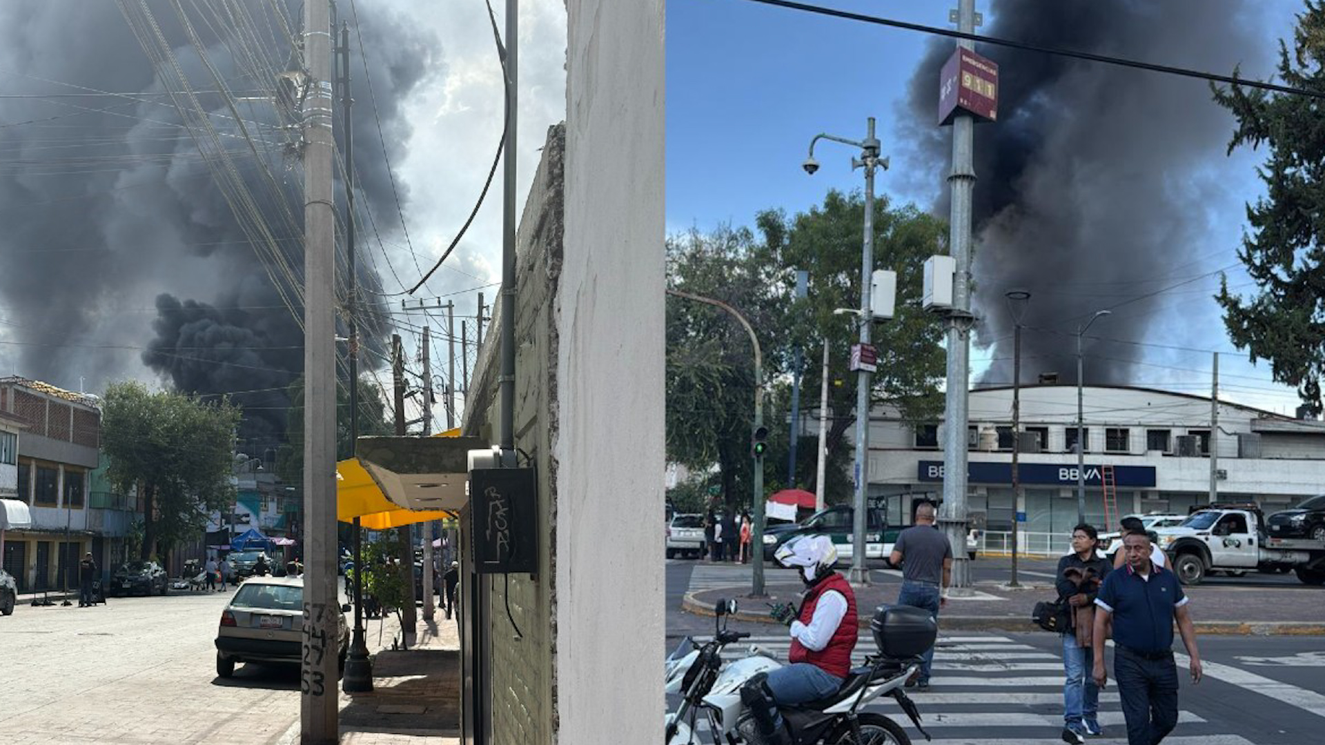 Las llamas se originaron en una fábrica en el barrio Los Reyes; servicios de emergencia laboraron en el lugar.