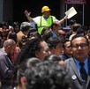 Diputados desalojados en el Primer Simulacro Nacional.