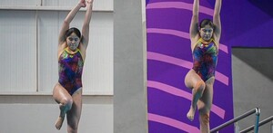 Mía y Lía Cueva consiguieron la medalla de oro en la final de trampolín sincronizado.