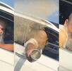 El hombre resultó empapado de café