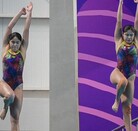 Mía y Lía Cueva consiguieron la medalla de oro en la final de trampolín sincronizado.