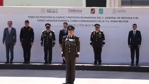 Tomás Amador Ramírez rinde protesta como nuevo comandante de la Séptima Zona Militar en NL