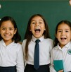 niñas en salón de clases niñas en salón de clases