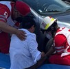 Elementos de Tránsito Municipal acudieron al lugar y aseguraron al conductor para deslindar responsabilidades tras atropellar a la adulta mayor.