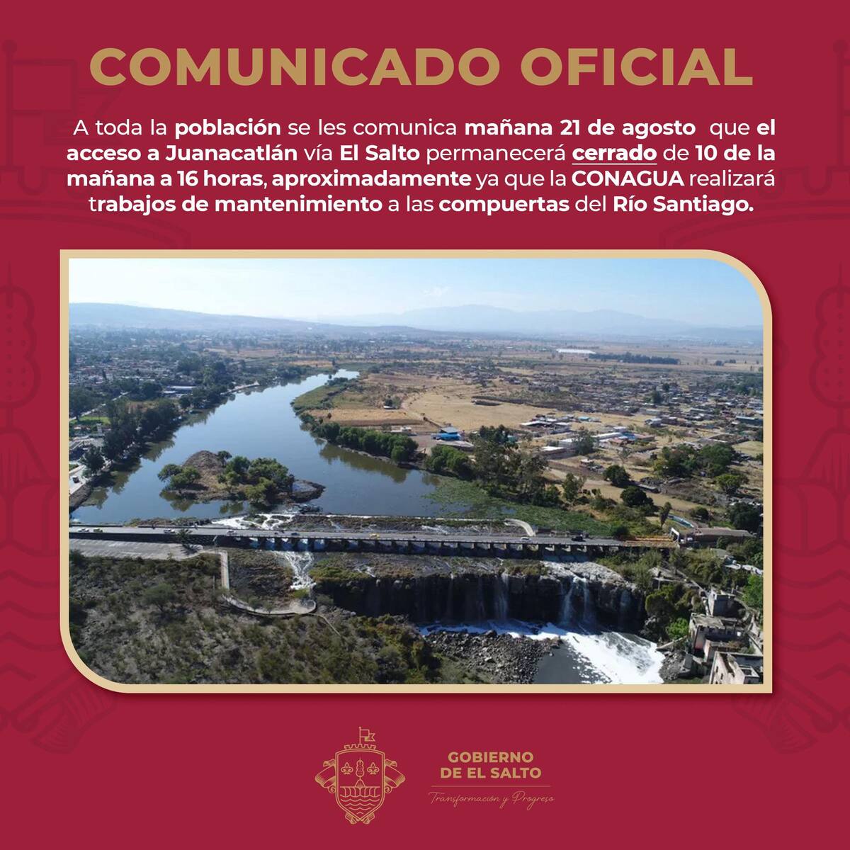 Cierre vial en Juanacatlán por CONAGUA: ruta alterna por San Antonio Huanacaxtle