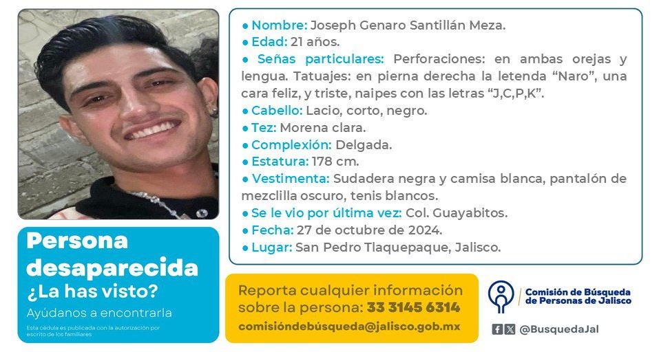 A diez meses de la desaparición de Joseph Genaro, su familia sigue sin respuestas pese a indicios de que estaría en una fosa clandestina en Tlaquepaque.