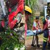 paramédicos ayudan a un adulto mayor accidentado
