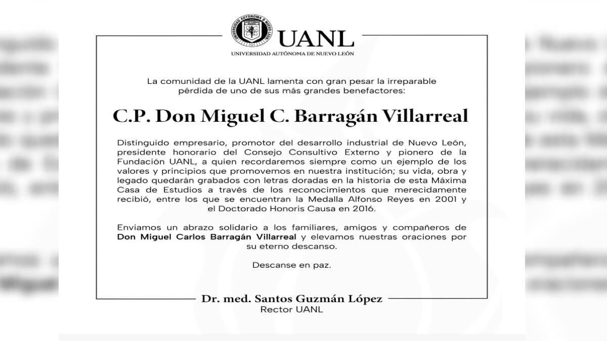 UANL se despide de Manuel Barragán UANL se despide de Manuel Barragán
