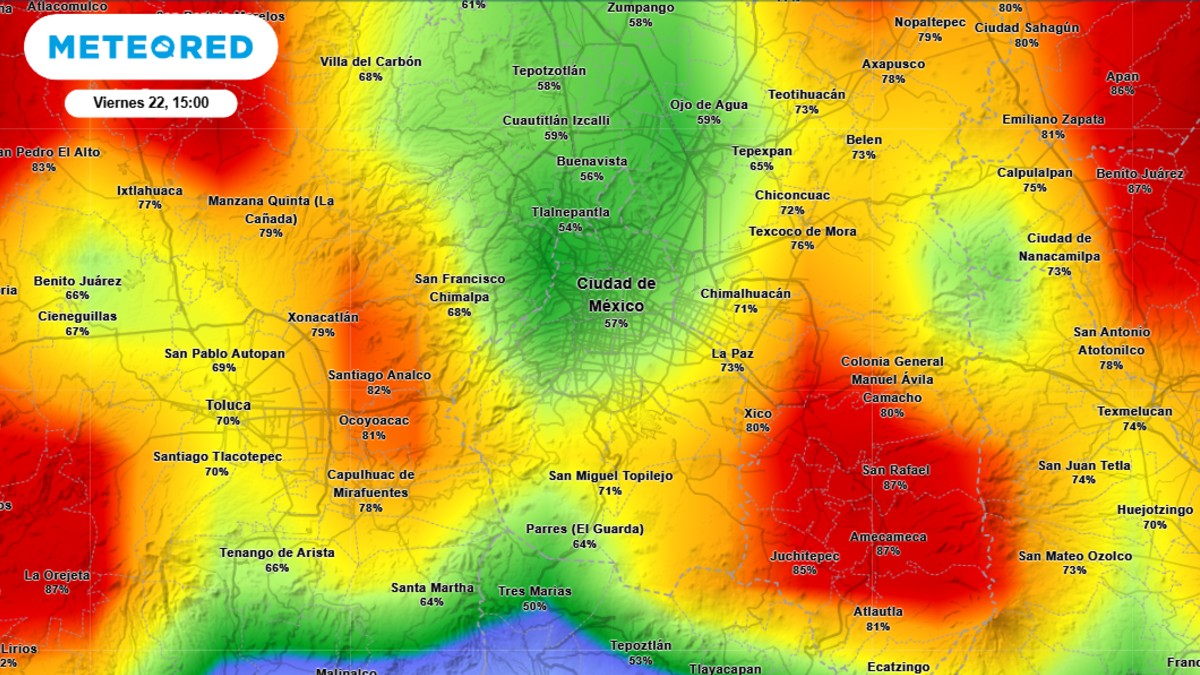 Probabilidad de lluvia en la Ciudad de México hoy 22 de agosto Probabilidad de lluvia en la Ciudad de México hoy 22 de agosto