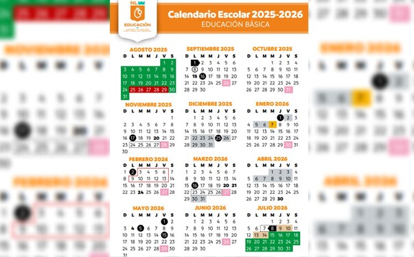 Calendario escolar 2025-2026 Nuevo León