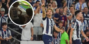 Sergio Canales anotó uno de sus mejores goles desde que llegó a Rayados, pero sus hijos no pudieron verlo por una pequeña distracción.