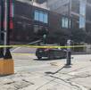 Tras el impacto quedó tendida en el piso frente al vehículo