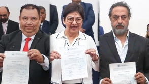Lilia Cedillo sigue en la carrera para buscar la reelección en la rectoría de la BUAP, teniendo como contrincantes a Ricardo Cansino y Ricardo Paredes.