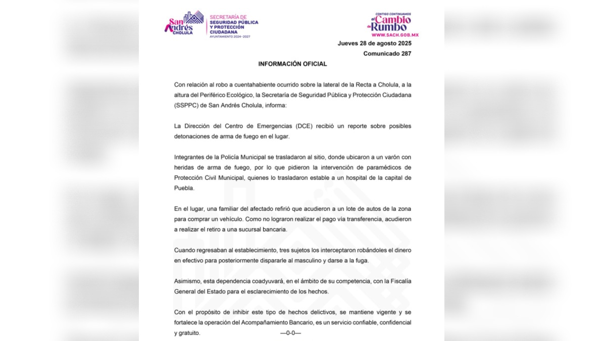comunicado del municipio de san andrés cholula comunicado del municipio de san andrés cholula